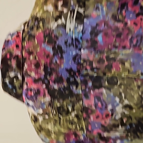 J. Jill Size Small Abstract Floral Sheer Button Down Shirt Colorful Blouse Top M - Picture 6 of 9